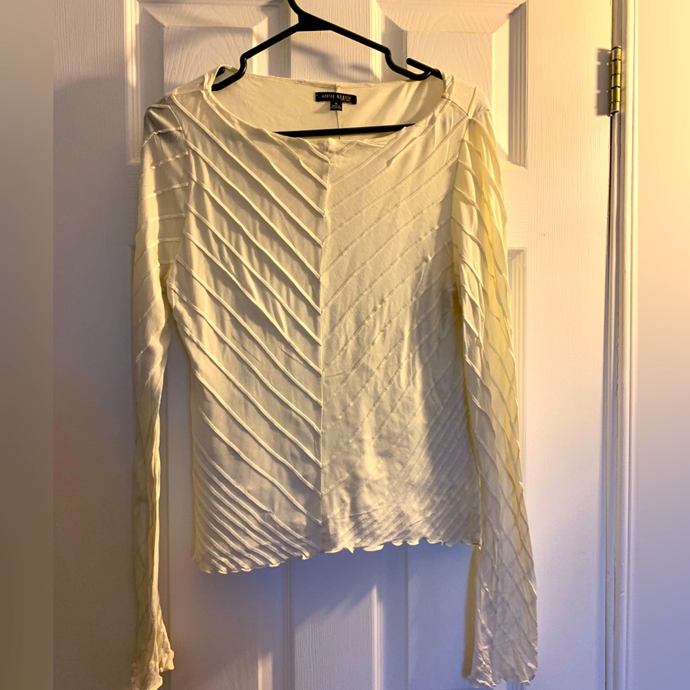Anne Klein Cream Shirt Size M